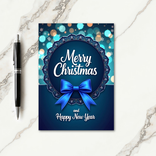 Elegant Blue Christmas Card