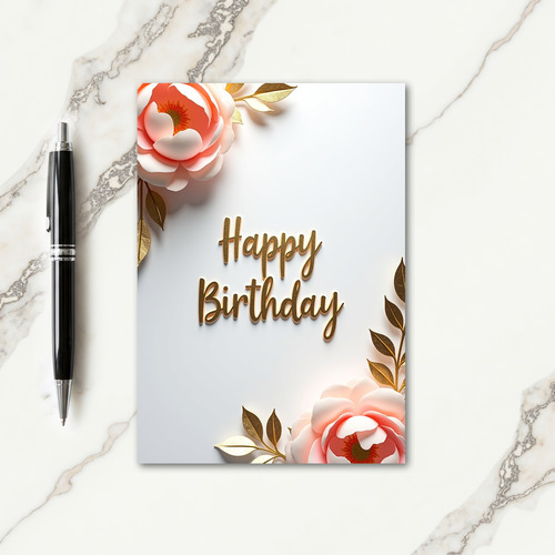 Elegant Blush Birthday Card