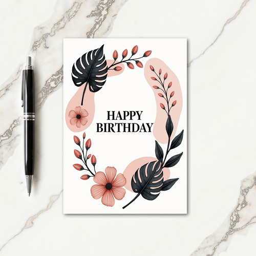 Elegant Botanical Wreath Card