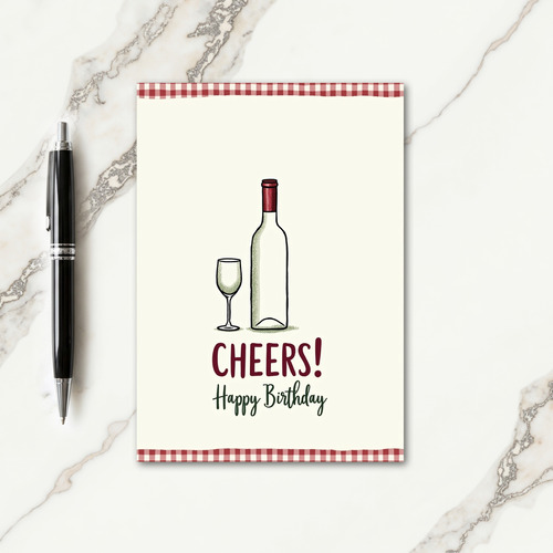 Elegant Bottle Birthday Card