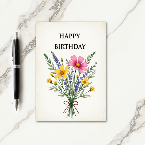 Elegant Bouquet Birthday Card