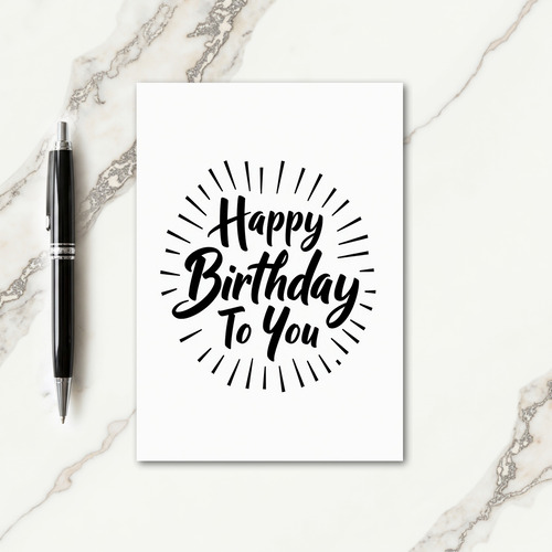 Elegant Brush Birthday Card