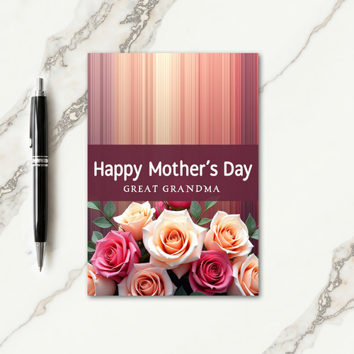 Elegant Burgundy Mothers Day Card
