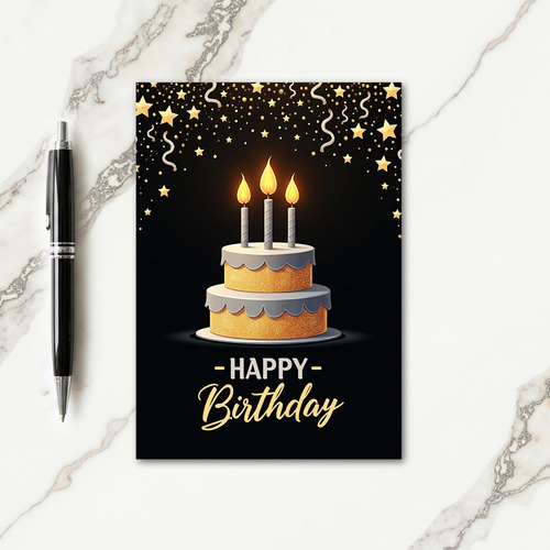 Elegant Cake Birthday Card