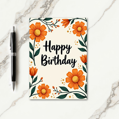 Elegant Calligraphy Bloom Card