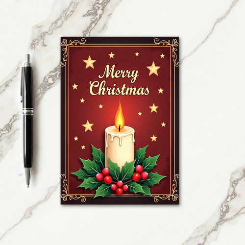 Elegant Candle Christmas Card