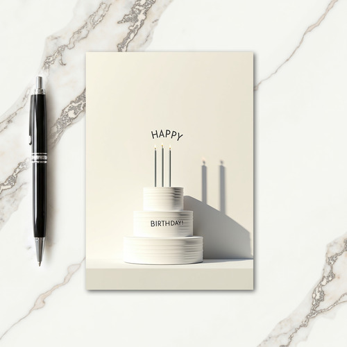 Elegant Candle Glow Birthday Card