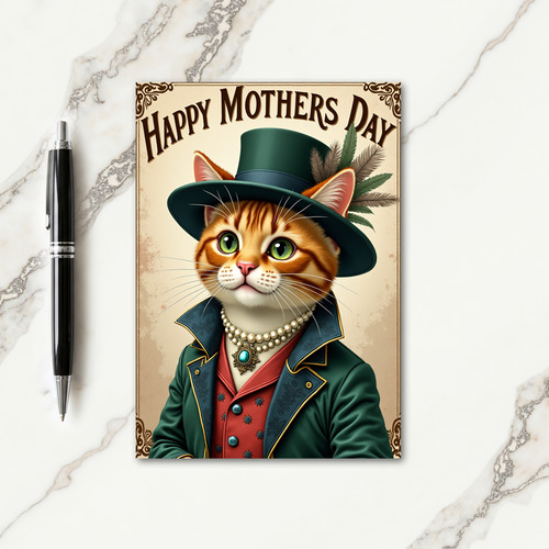Elegant Cat Mothers Day Card