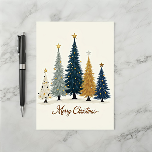 Elegant Christmas Trees Greeting Card