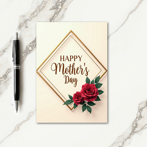 Elegant Crimson Mothers Day Card