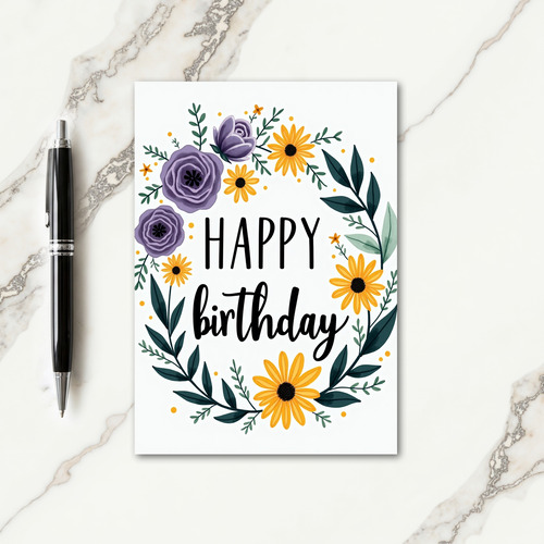 Elegant Cursive Birthday Card