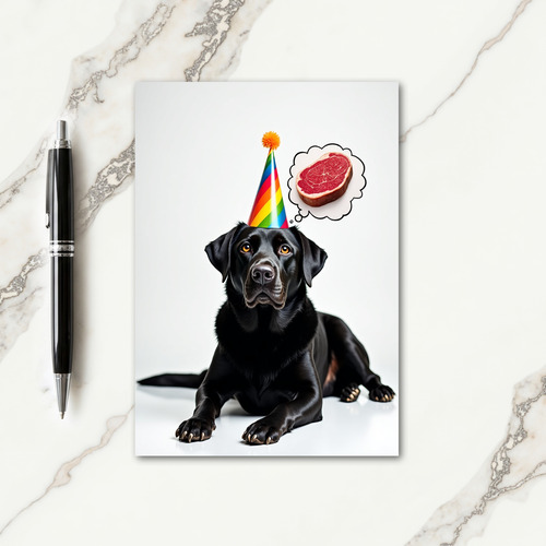 Elegant Dog Birthday Hat Card