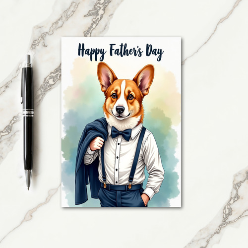 Elegant Dog Fathers Day Card