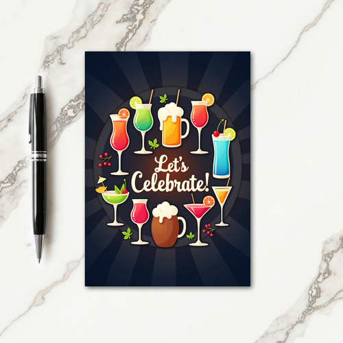 Elegant Drinks Birthday Card