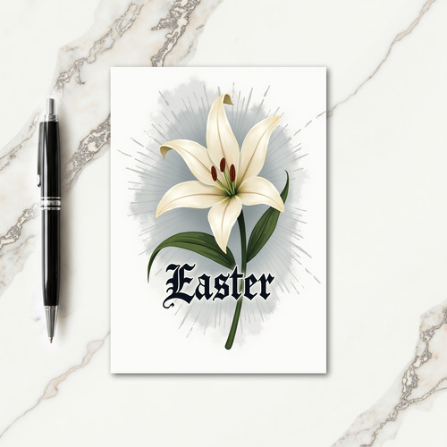 Elegant Easter Lily Art Card