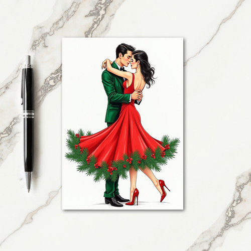 Elegant Embrace Christmas Card