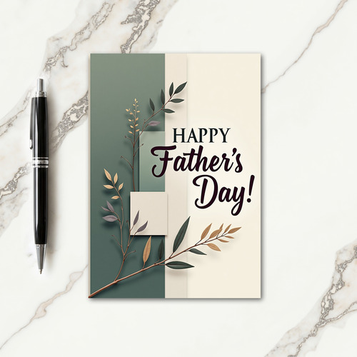 Elegant Fathers Day Linen Card