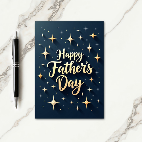 Elegant Fathers Day Stars Card