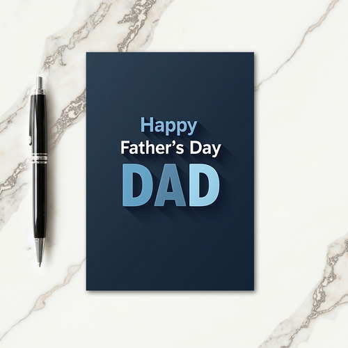 Elegant Fathers Day Type Card