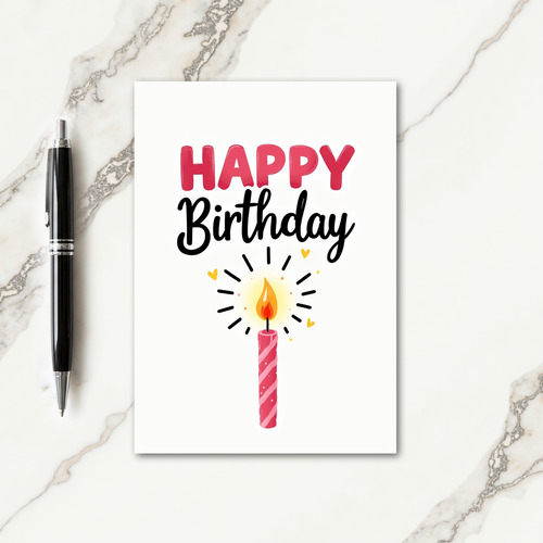 Elegant Flame Birthday Card
