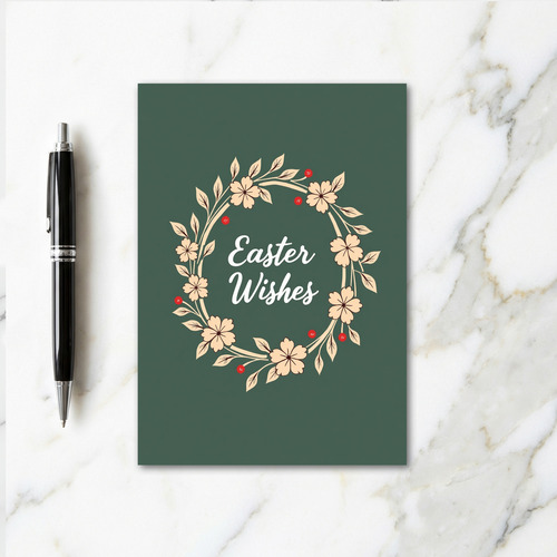 Elegant Floral Easter Wishes Card