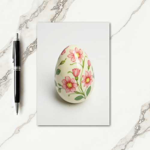 Elegant Floral Egg Art Card