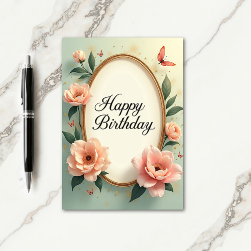 Elegant Floral Frame Card
