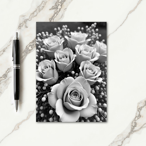 Elegant Floral Monochrome Card