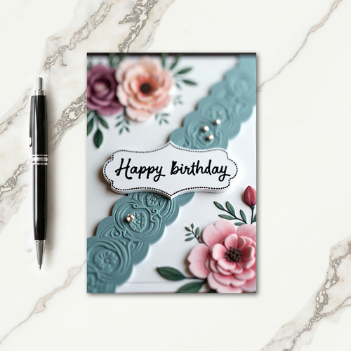 Elegant Floral Scripted Card