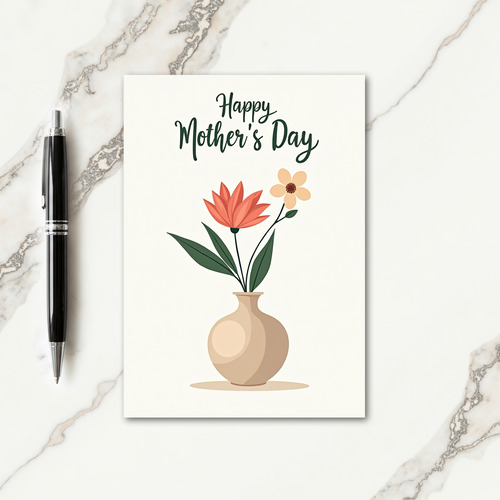 Elegant Floral Vase Day Card