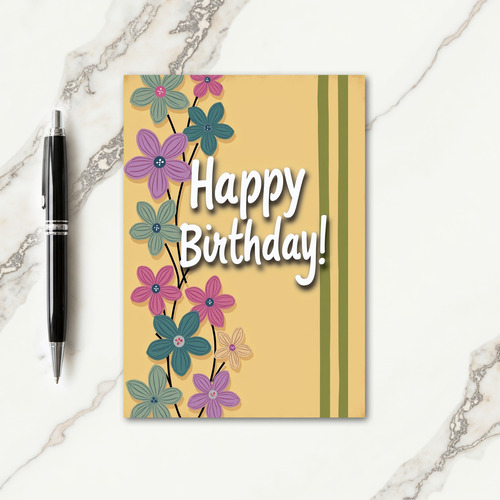 Elegant Flower Birthday Card