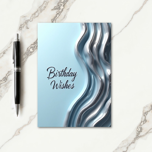 Elegant Flowing Birthday Card
