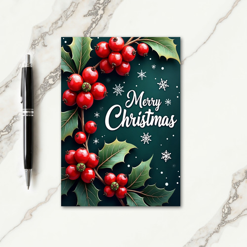 Elegant Foliage Christmas Card