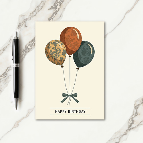 Elegant Foliate Birthday Card