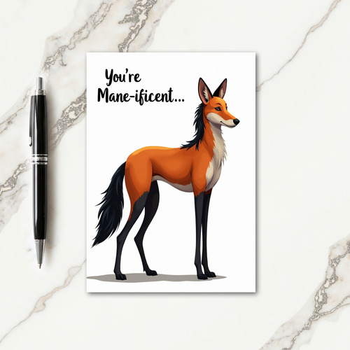 Elegant Fox Birthday Card