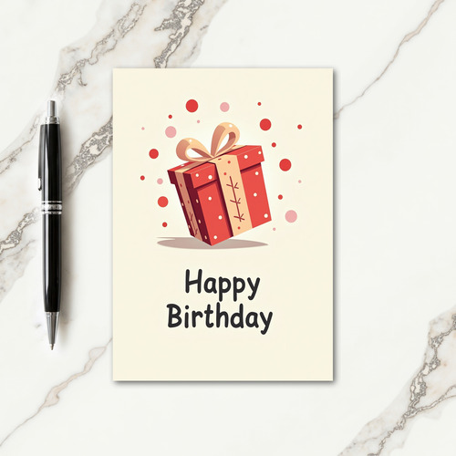 Elegant Gift Box Birthday Card