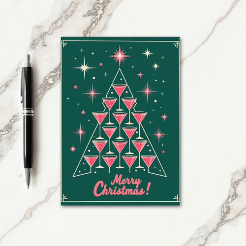 Elegant Glass Tree Christmas Card