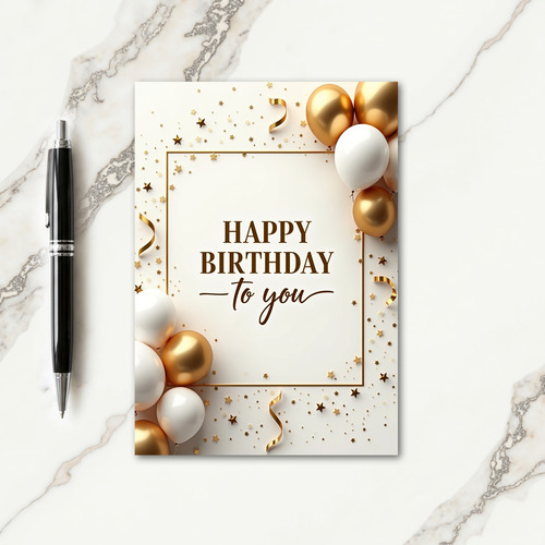 Elegant Gold Balloons Card