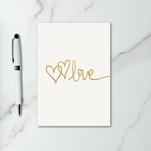 Elegant Gold Love Hearts Card