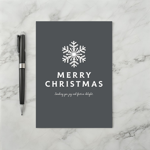 Elegant Gold Snowflake Merry Christmas Luxury Holiday Card