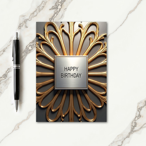 Elegant Golden Filigree Card