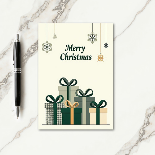 Elegant Green Christmas Card