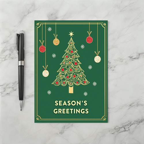 Elegant Green Seasons Greetings Card