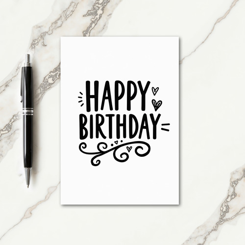 Elegant Hand Drawn Birthday Card