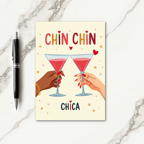 Elegant Hands Birthday Toast Card