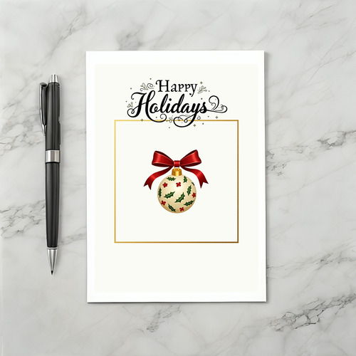 Elegant Happy Holidays Ornament Card