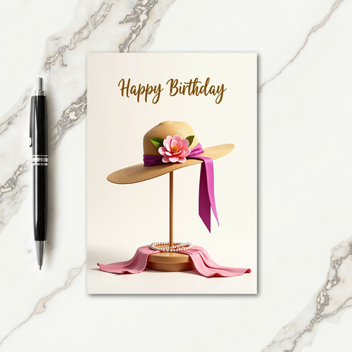 Elegant Hat Birthday Card