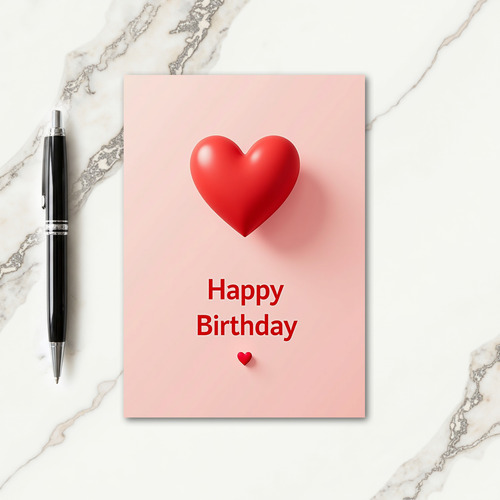 Elegant Heart Birthday Card