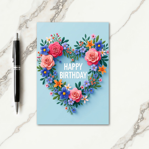 Elegant Heart Blooms Card
