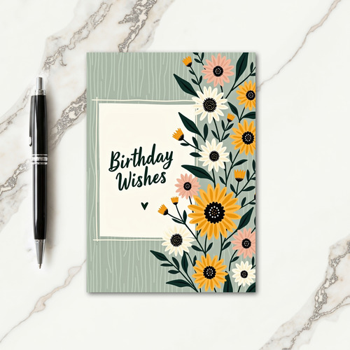 Elegant Illustrated Birthday Card